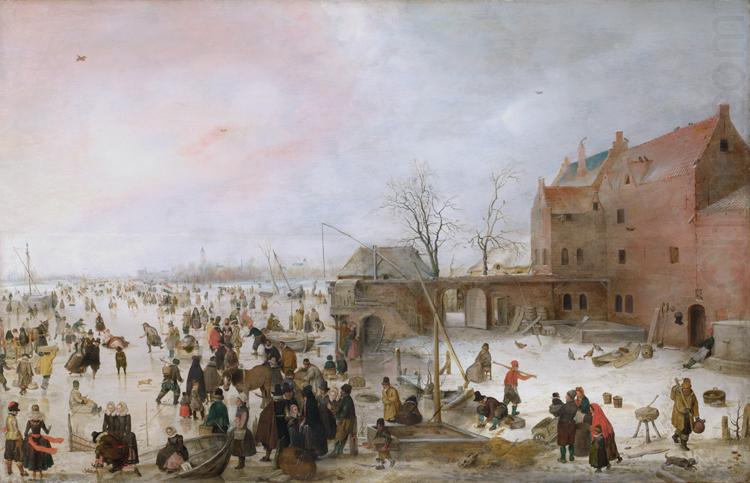 Hendrick Avercamp A Scene on the Ice Near a Town (nn03) china oil painting image